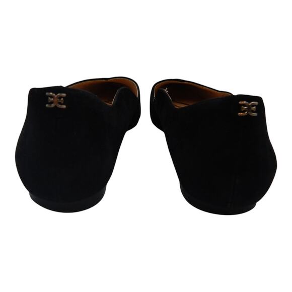 Sam Edelman Riza Wavy Scalloped Pointed Toe Suede Ballet Flats Black Size 9 - Picture 3 of 6